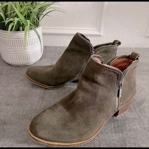 Lucky Brand Suede Rustic Zippered Booties size 7.5